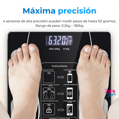 Báscula Inteligente Recargable Con Bluetooth