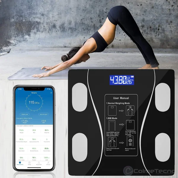 Báscula Inteligente Recargable Con Bluetooth