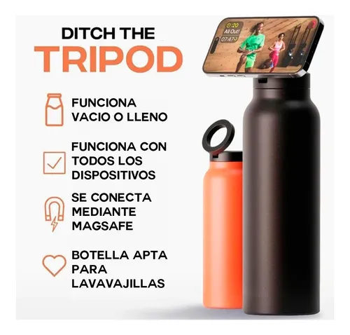 BOTELLA DE AGUA CON SOPORTE MAGNETICO