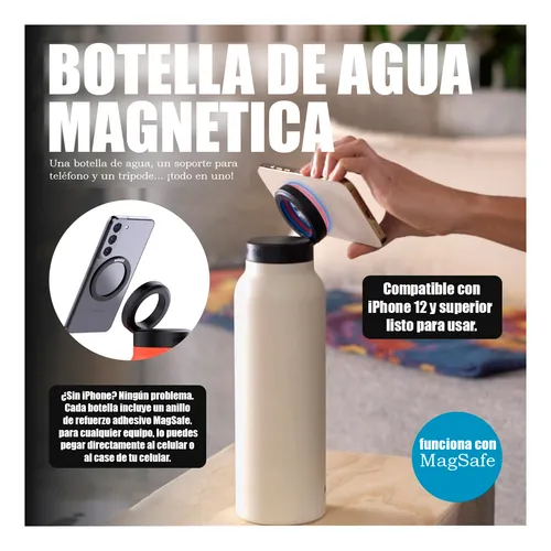 BOTELLA DE AGUA CON SOPORTE MAGNETICO