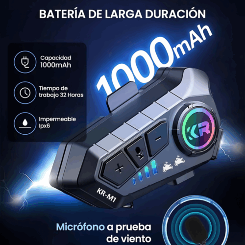 Intercomunicador Para Casco De Moto  KR-M1 ALTA CALIDAD
